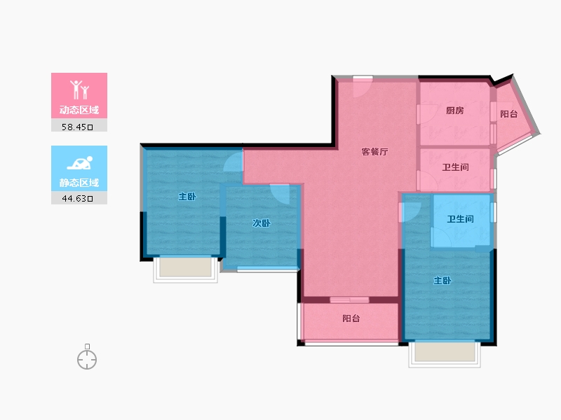 广东省-广州市-广州滨江上都-92.00-户型库-动静分区