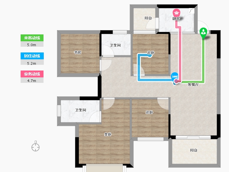 广西壮族自治区-南宁市-振业启航城-88.75-户型库-动静线