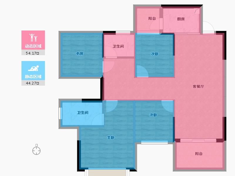 广西壮族自治区-南宁市-振业启航城-88.75-户型库-动静分区