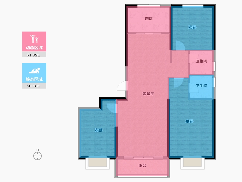 甘肃省-兰州市-瑞岭御府-101.77-户型库-动静分区