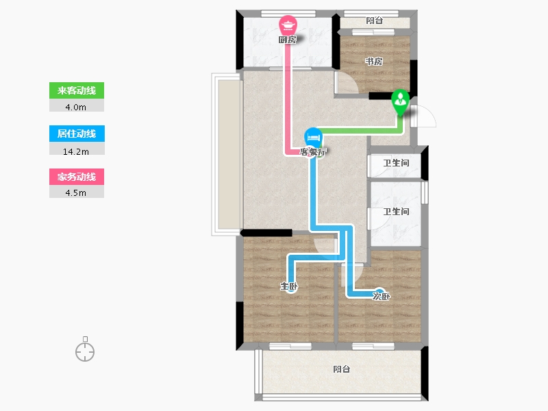 浙江省-杭州市-广宇锦上文澜-71.20-户型库-动静线