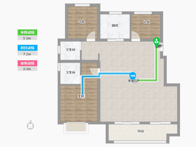 安徽省-合肥市-孔雀城时代北宸-98.57-户型库-动静线