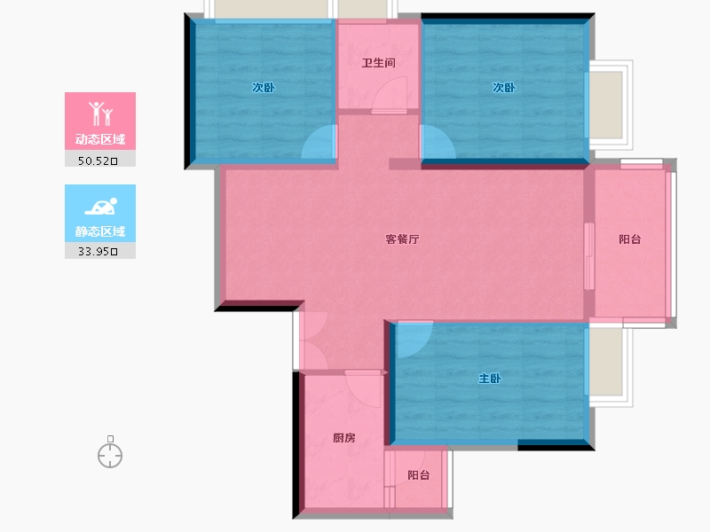 广东省-广州市-粤泰荣廷府-75.43-户型库-动静分区