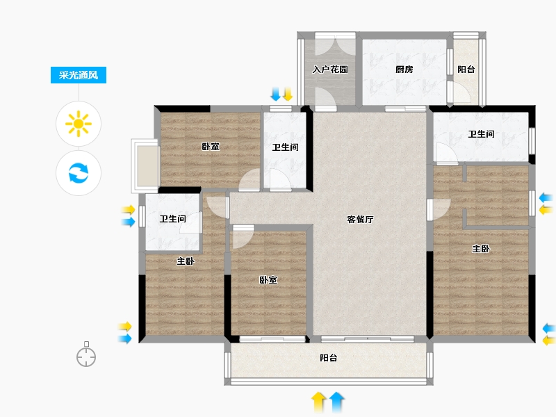 广东省-佛山市-首创禧瑞园著-132.26-户型库-采光通风