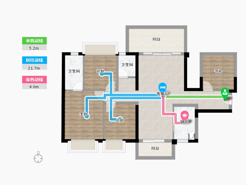 广西壮族自治区-南宁市-北投时代-92.55-户型库-动静线