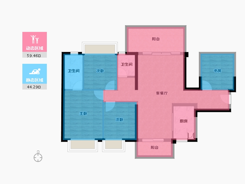 广西壮族自治区-南宁市-北投时代-92.55-户型库-动静分区