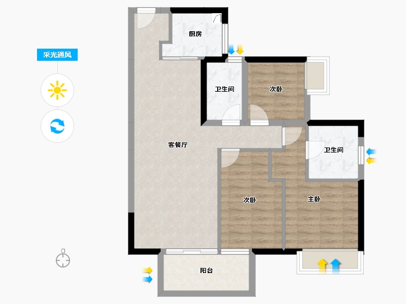 广西壮族自治区-南宁市-中国铁建安吉山语城-79.87-户型库-采光通风