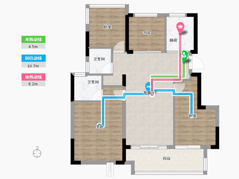 安徽省-合肥市-华宇信达北麓雅舍-87.99-户型库-动静线