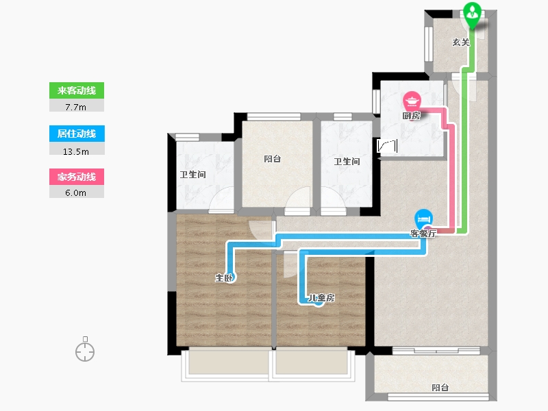 广东省-佛山市-正荣新希望金洲府-74.79-户型库-动静线