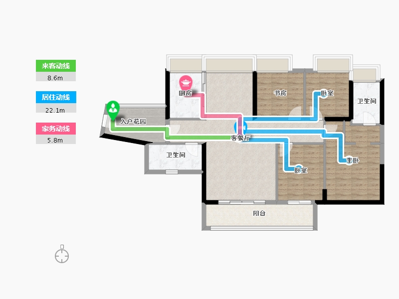 广东省-佛山市-首创·禧悦台-108.96-户型库-动静线