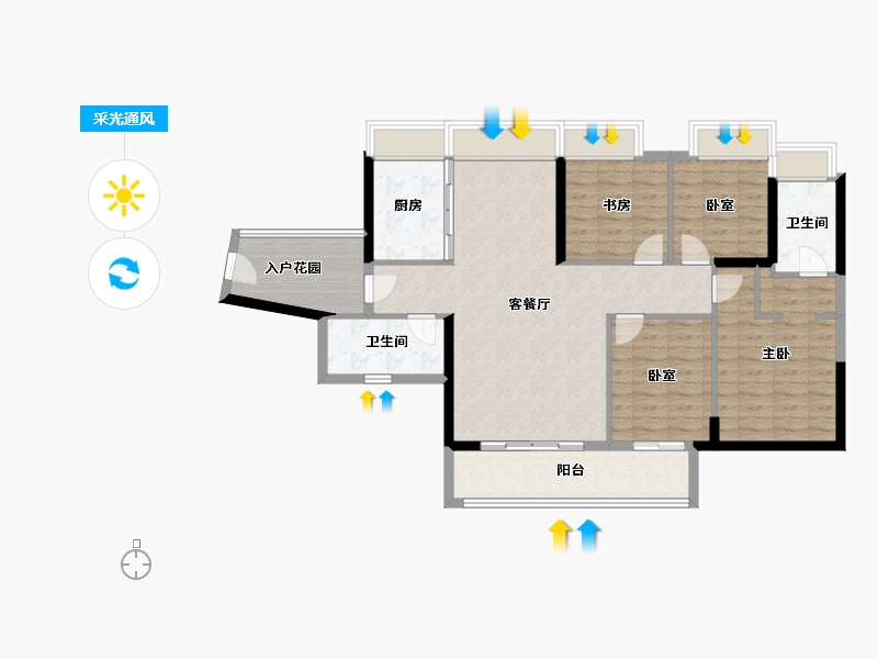 广东省-佛山市-首创·禧悦台-108.96-户型库-采光通风