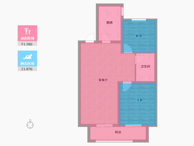 山西省-太原市-通建·融创城-65.49-户型库-动静分区