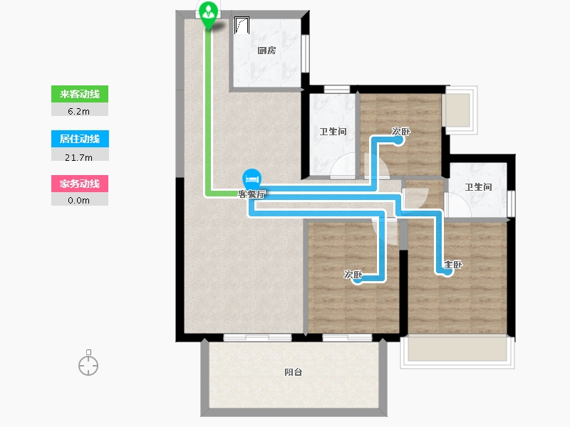 广西壮族自治区-南宁市-凯旋1号上水湾-84.87-户型库-动静线