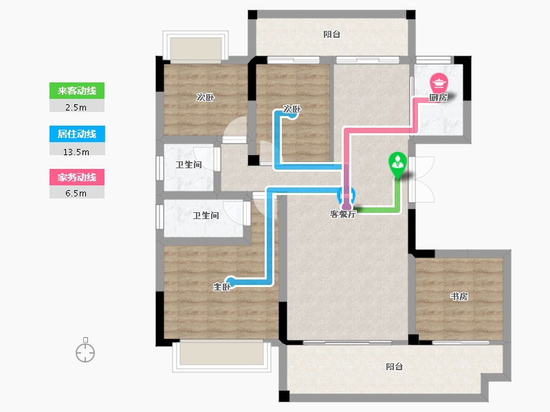 广西壮族自治区-南宁市-中鼎公园首府-97.78-户型库-动静线