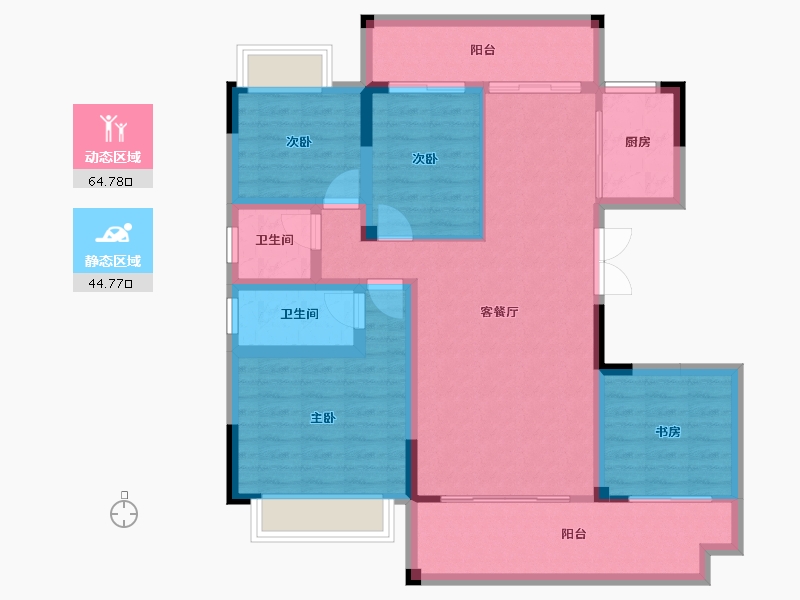 广西壮族自治区-南宁市-中鼎公园首府-97.78-户型库-动静分区