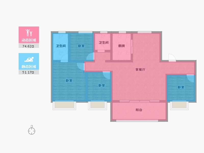 甘肃省-兰州市-碧桂园公园上城-112.00-户型库-动静分区