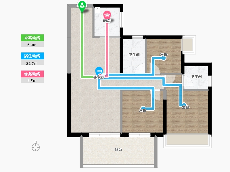 广西壮族自治区-南宁市-凯旋1号上水湾-82.80-户型库-动静线