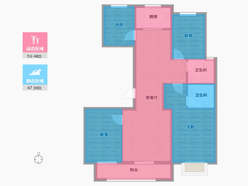 山西省-太原市-通建·融创城-87.65-户型库-动静分区