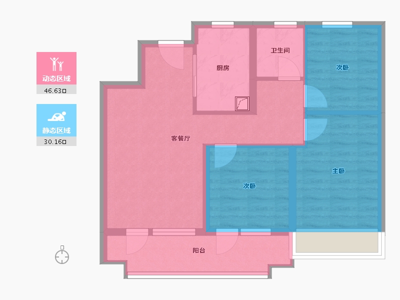 山东省-烟台市-金茂悦-68.00-户型库-动静分区