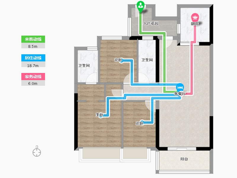 广东省-广州市-粤海·壹桂府-86.40-户型库-动静线