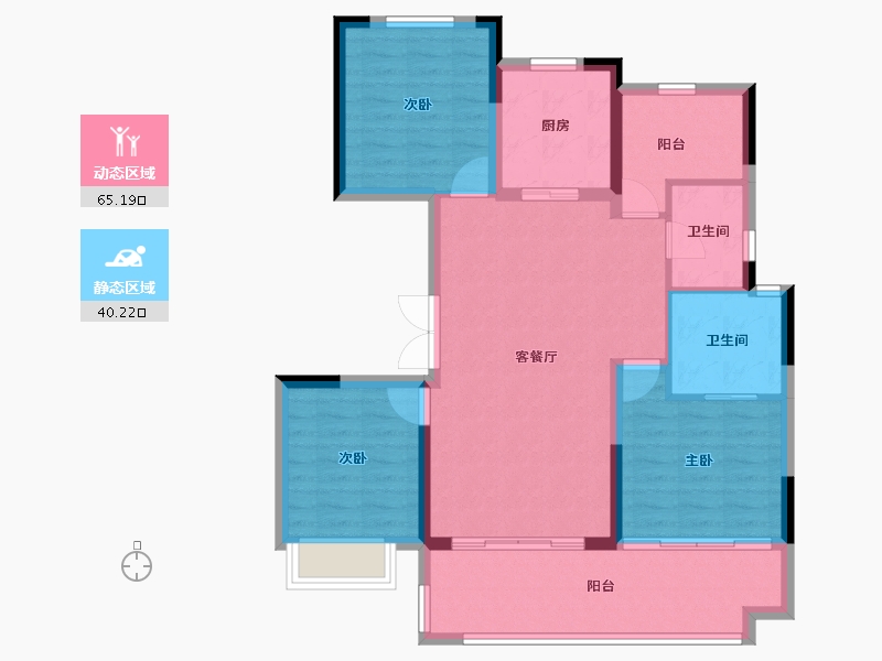 安徽省-合肥市-融侨天越-95.21-户型库-动静分区