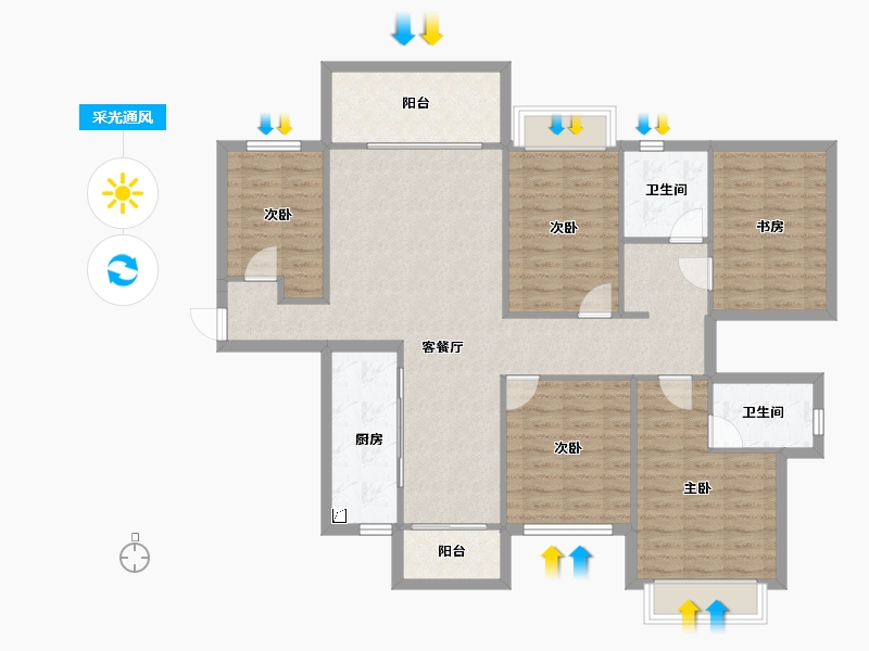 广西壮族自治区-南宁市-振业启航城-120.14-户型库-采光通风