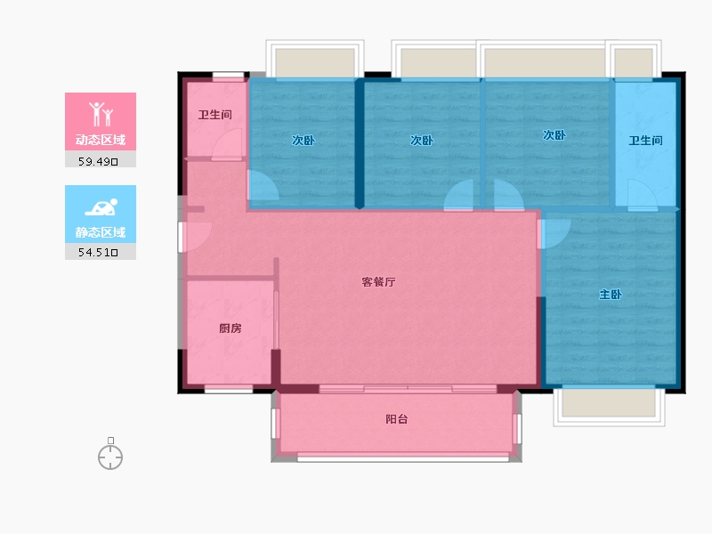 广东省-佛山市-时代水岸-104.00-户型库-动静分区