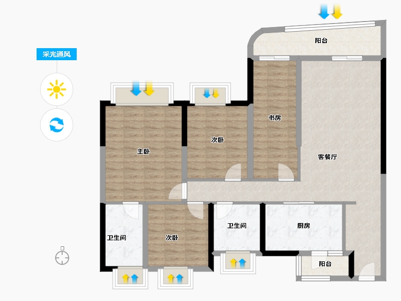 广东省-广州市-广州滨江上都-111.27-户型库-采光通风