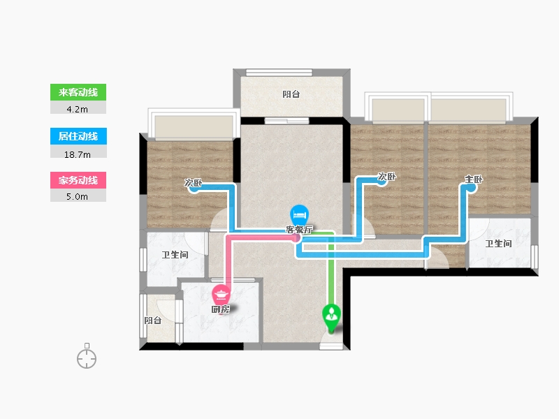 广东省-广州市-粤海·壹桂府-77.60-户型库-动静线