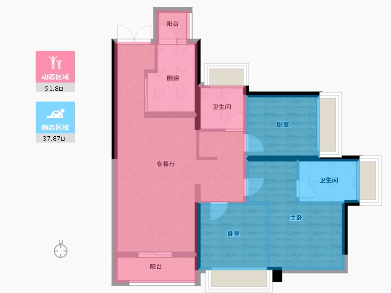 广东省-广州市-金融街花溪小镇-79.21-户型库-动静分区