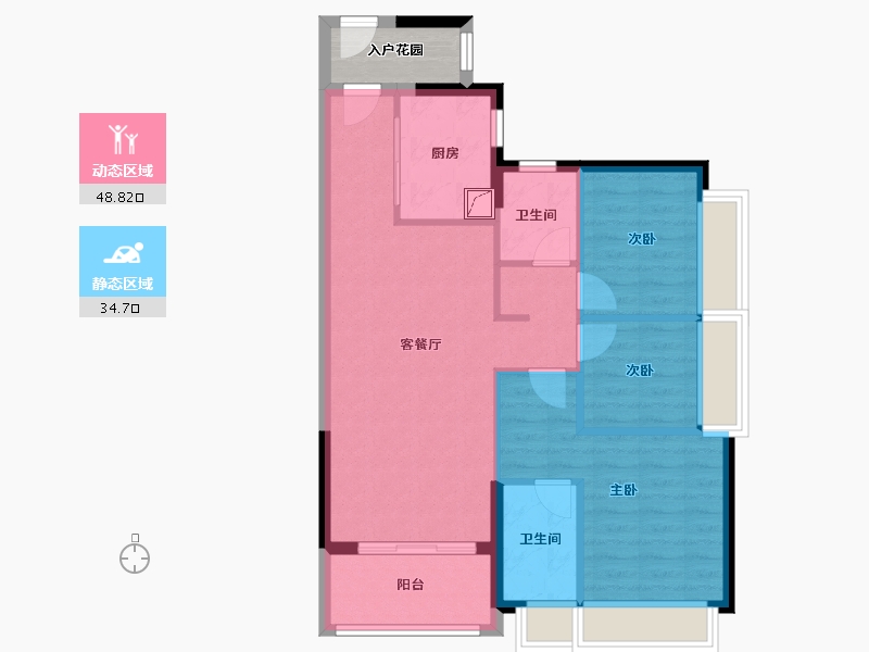 广东省-佛山市-时代水岸-78.40-户型库-动静分区