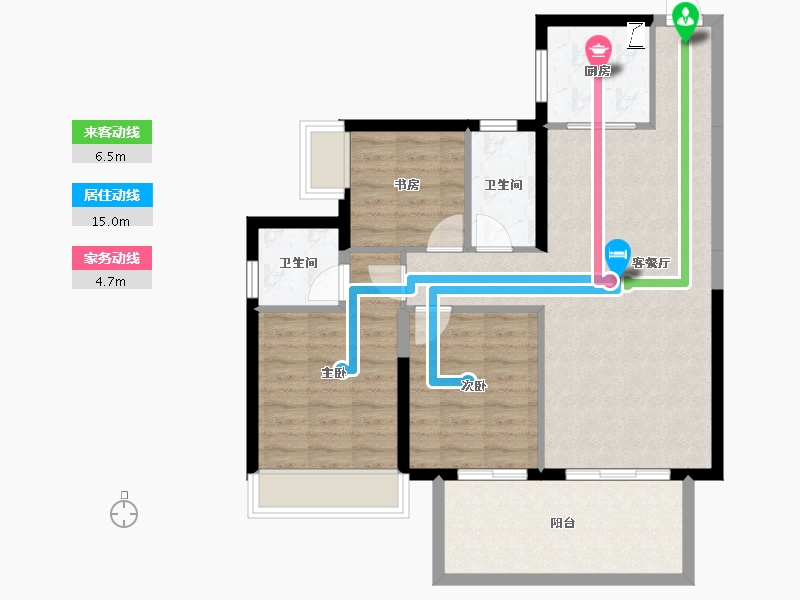 广西壮族自治区-南宁市-凯旋1号上水湾-85.03-户型库-动静线