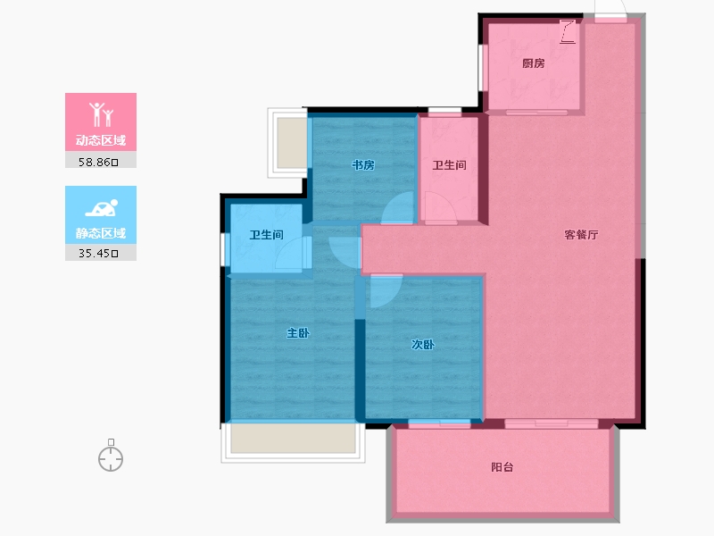 广西壮族自治区-南宁市-凯旋1号上水湾-85.03-户型库-动静分区