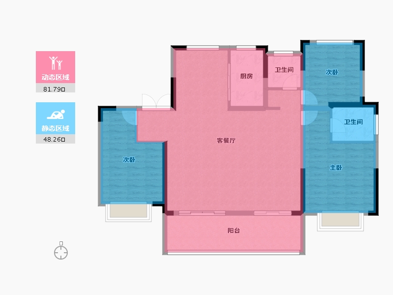 安徽省-合肥市-乐富强悦湖熙岸-118.27-户型库-动静分区