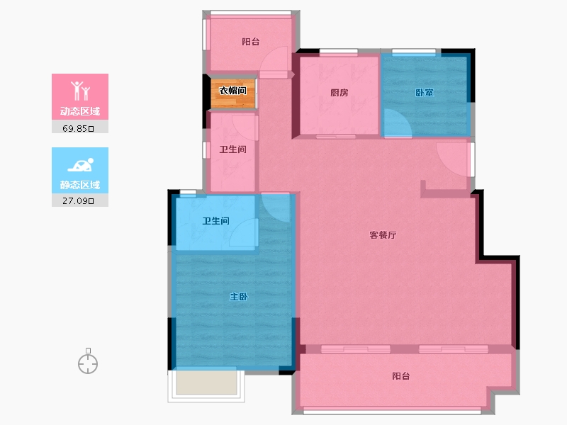 安徽省-合肥市-旭辉望江来-88.80-户型库-动静分区