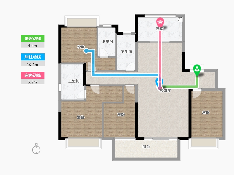 广西壮族自治区-南宁市-龙光天瀛-136.80-户型库-动静线