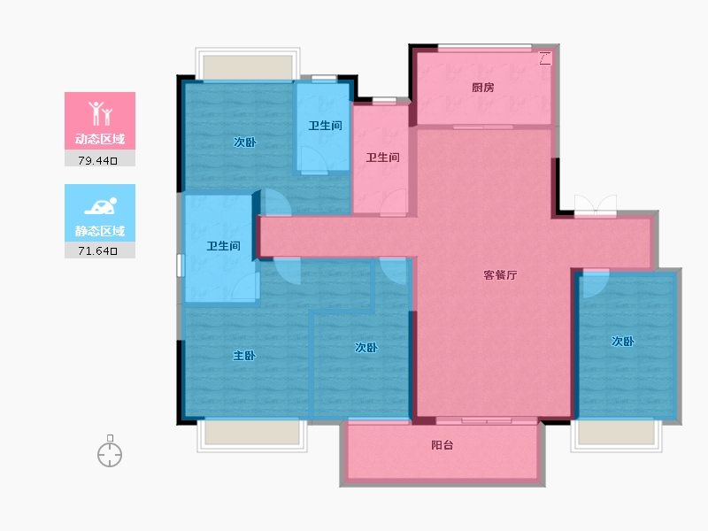 广西壮族自治区-南宁市-龙光天瀛-136.80-户型库-动静分区