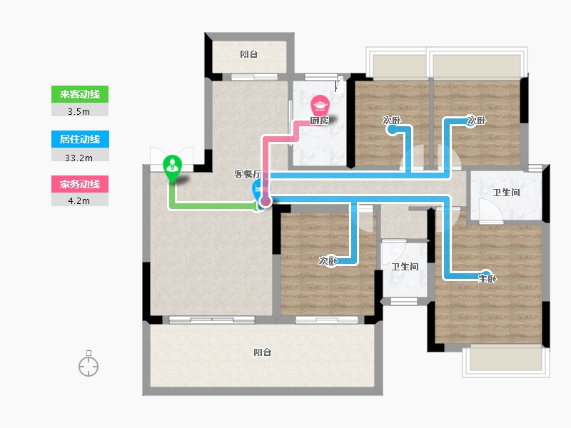 广西壮族自治区-南宁市-中建邕和府-104.52-户型库-动静线