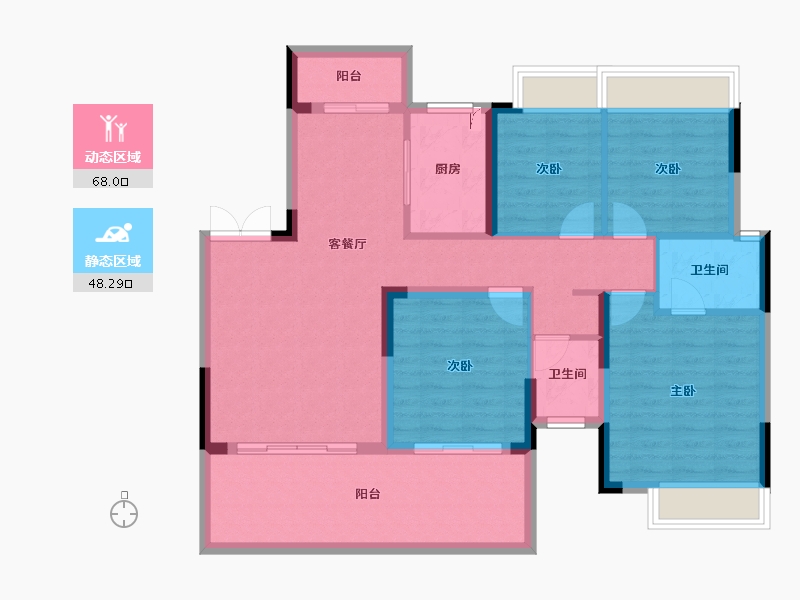 广西壮族自治区-南宁市-中建邕和府-104.52-户型库-动静分区