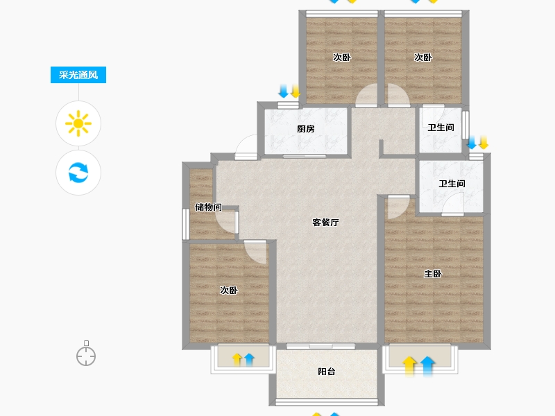 安徽省-合肥市-保利海上明悦-98.24-户型库-采光通风