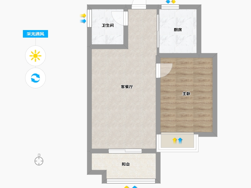 安徽省-合肥市-禹洲郎溪上里-48.58-户型库-采光通风