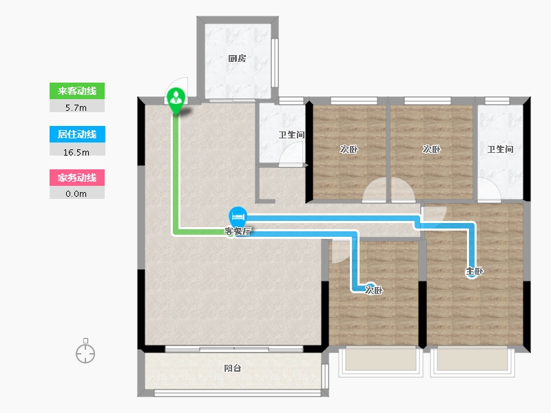 浙江省-杭州市-富春云庄-114.40-户型库-动静线