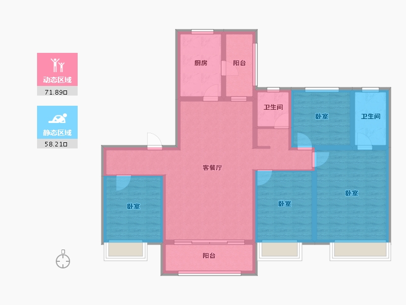 甘肃省-兰州市-兰州新区市政家园-115.84-户型库-动静分区