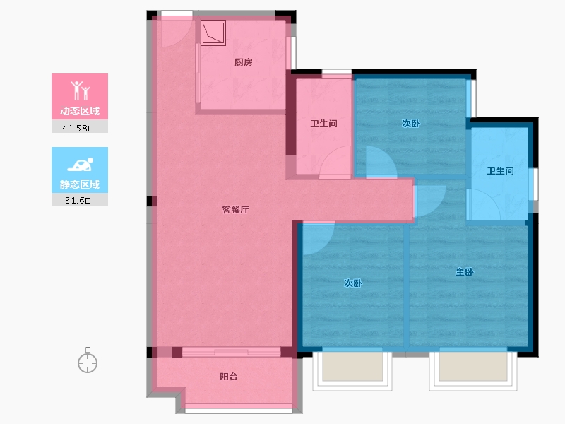 广西壮族自治区-南宁市-合景叠翠峰-64.90-户型库-动静分区