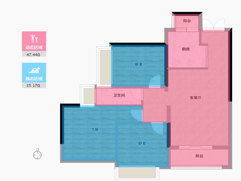 广东省-广州市-金融街花溪小镇-73.61-户型库-动静分区