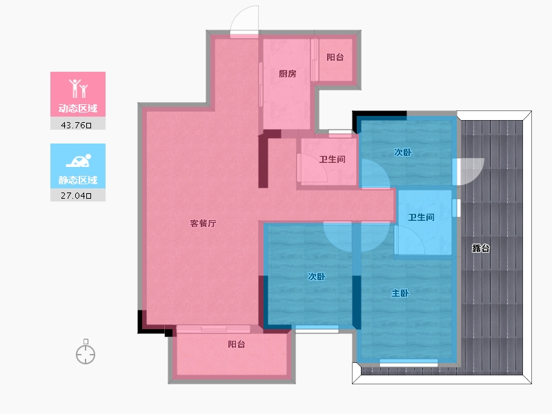 广西壮族自治区-南宁市-万科第五园-76.00-户型库-动静分区