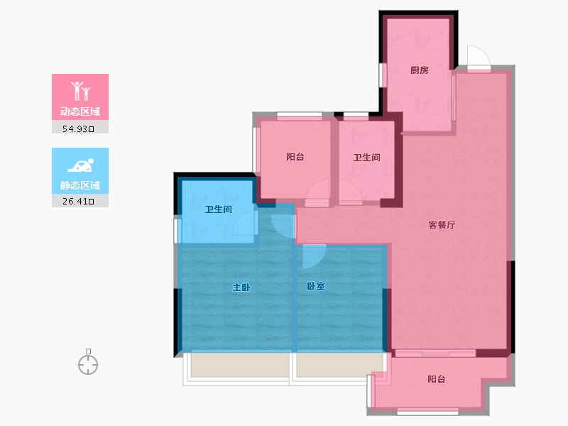 广东省-广州市-中铁诺德·阅泷-72.00-户型库-动静分区