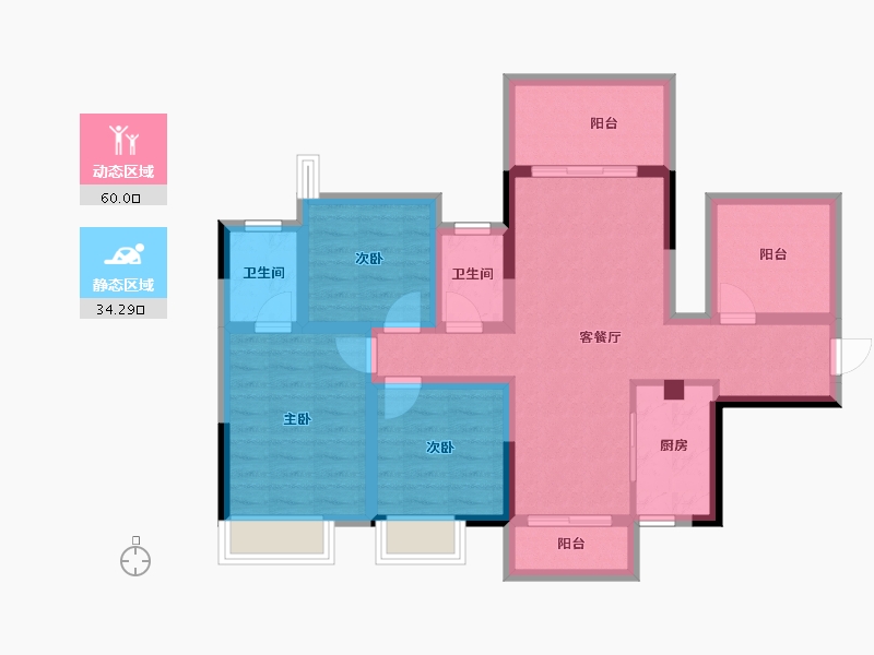 广西壮族自治区-南宁市-荣浩观唐府-82.42-户型库-动静分区