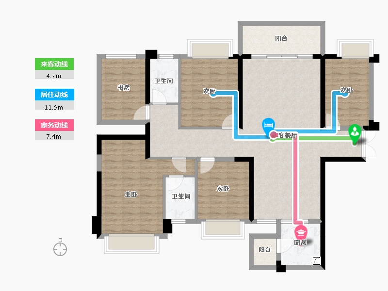 广西壮族自治区-南宁市-建工城-126.90-户型库-动静线