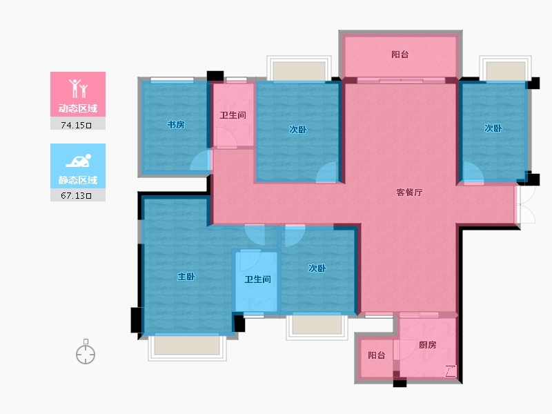 广西壮族自治区-南宁市-建工城-126.90-户型库-动静分区